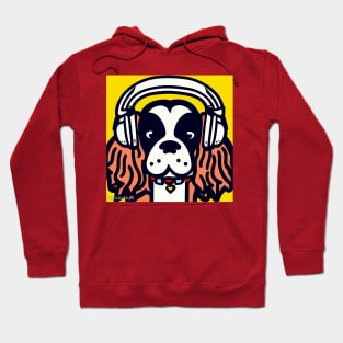 Spaniel Wearing Headphones Doodle Hoodie